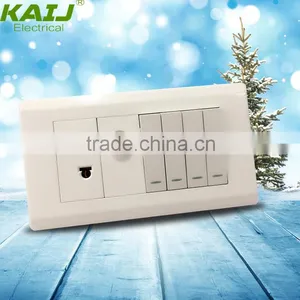 Pakistan Wall Electrical 4 Gang Switch One Satellite Socket thumbnail-1