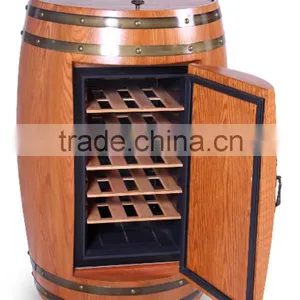 18 Bottles Tub Wine Cabinets 48l Wwoden Red Wine Barrel Refrigerator Thermoelectric Cooling thumbnail-2