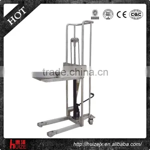 Strong Stainless Steel Hand Hydraulic Stackers for Chemical Industry thumbnail-1