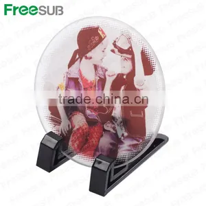 Logo Printing L100*H100*W4mm Round Coaster Sublimation Toughened Blank Glass Photo Coaster thumbnail-3