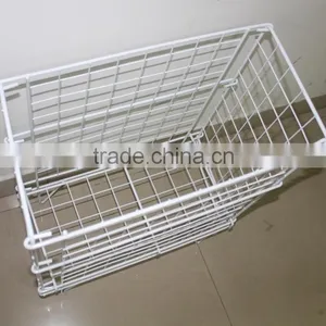 Supermarket Wire Mesh Basket, Foldable Square Metal Display Wire Dump Bin, Metal Retail Storage Bin thumbnail-3
