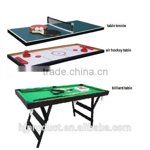 4' Factory Promotion 3 in 1 Multi Games Table. Snooker Table, Push Hockey Table, Table Tennis Table thumbnail-1