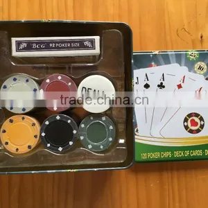 120 Pcs Texas Hold'em Poker Set in Tin Box thumbnail-2