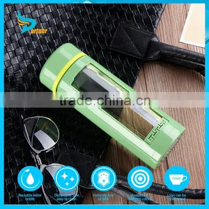 Silicone Sleeve Clear Glass Water Bottle With Fruit Infuser thumbnail-1