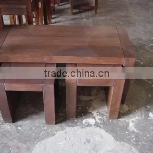 WOODEN TABLE Set of 3 thumbnail-1