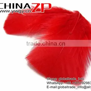 ZPDECOR Factory Wholesale Bulk Dyed Red Turkey Fluff Flat T-Base Body Plumage Feathers thumbnail-3