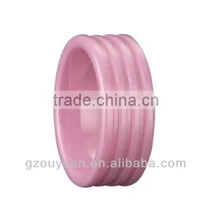 6mm Faceted Pink Ceramic Ring, Women's Pink Ceramic Ring thumbnail-1