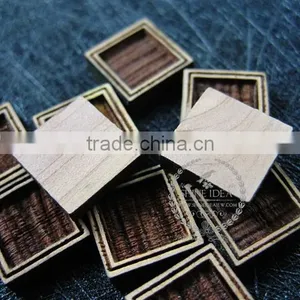 8mm Setting Size Vintage Style Natual Log Wood Bezel Square Pendant Setting DIY Findings Supplies 1431029 thumbnail-4