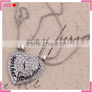 Heart Shape Necklace Broken to 2 Pieces, for Mother Necklace Cheap Price thumbnail-1