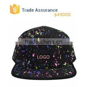 Splatter 5 Panel Cap Hat Custom 5 Panel Hat Fashion Printed 5 Panel Hat thumbnail-1
