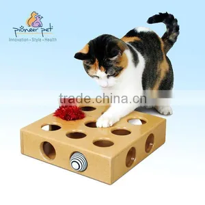 Pick and Play Toy Box With 2 Toys/ Wooden Cat Toys/ Pet Furniture thumbnail-1