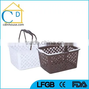 Plastic Hand Carry Supermarket Grocery Shopping Basket thumbnail-1