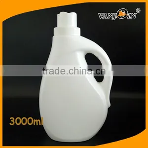 Empty White Plastic 3000ML Laundry Liquid Containers With Screw Cap thumbnail-1