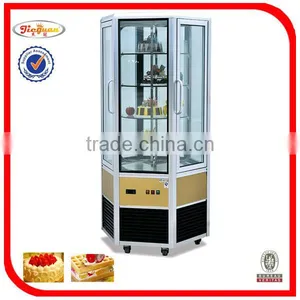 Six Sides Glass Showcase/vertical Cake Display/glass Rotation Cake Showcase CP-600 thumbnail-1