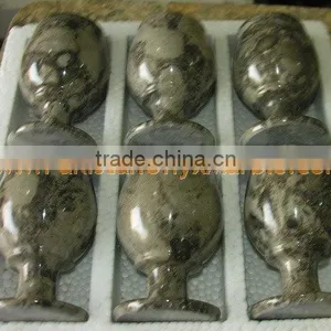 MARBLE WINE GLASSES GOBLETS thumbnail-2