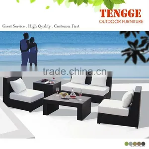 Modern Cheap Outdoor Rattan Sofa 4 Pieced Wicker Furniture Sofa Sets thumbnail-1