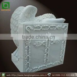 White Marble Angel Tombstone From Quyang thumbnail-1