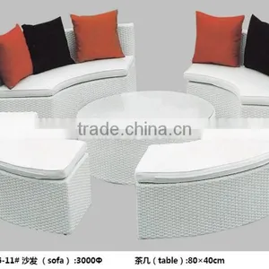 White PE Rattan Outdoor Sofa Set for Wedding Party Events LQ-A611 thumbnail-1
