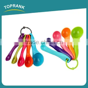Toprank BSCI Factory Multi Use Food Grade 5PCS Colorful Baking Tools Plastic Measuring Spoon Set thumbnail-1