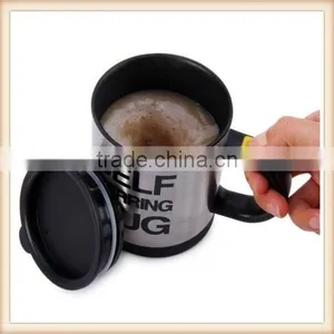 Hot Sale Auto Coffee Mixing Mug 350ml Stainless Steel Self Stirring Tea Cup Red thumbnail-1