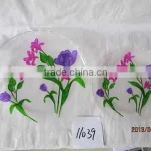 Round Shape Carving Glass Plate thumbnail-1