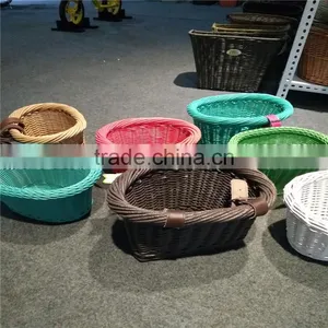 Wholesale Cheap and High Quality Colorful Willow Bike Basket thumbnail-3