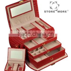 High Quality Crocodile Faux Leather Jewelry Box thumbnail-1