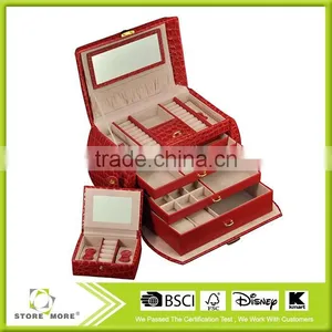 High Quality Crocodile Faux Leather Jewelry Box thumbnail-3