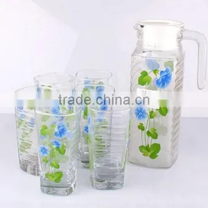 China Glass Tea Ware With 6pcs Mug & Large Jug thumbnail-1