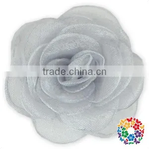 Cheap Wholesale Navy Transparent Gauze Decorative Big Rose Flower thumbnail-4