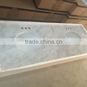 New Package Granite Vanity Top Carrara White With Ceramic Sink thumbnail-1