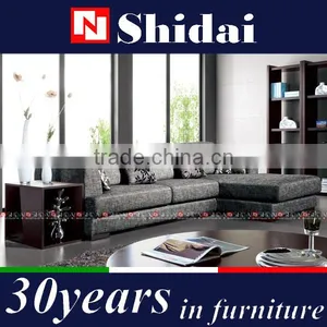 Fabric Sofa l Shape, Modern Living Room Fabric Plaid Sofa Set, Bruno Remz Sofa G144 thumbnail-1
