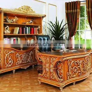 Classic Office Furniture,Antique Hand Carved Office Desk Furniture,Office Desk,Chair,File Cabinet,Book Cabinet (BF08-0263) thumbnail-1