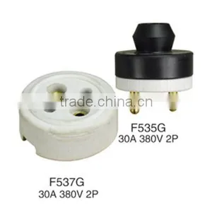 3pin 30A Male and Female Porcelain Socket and Plug thumbnail-2