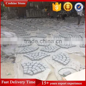 Fan Shape Stone Pavers Outdoor Grey Paito Mesh Back Pavers thumbnail-2