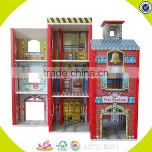 Wholesale Beautiful Pink Wooden Castle Dollhouse Toy Fashion Wooden Castle Dollhouse Toy Hot Wooden Castle Dollhouse Toy W06A054 thumbnail-5