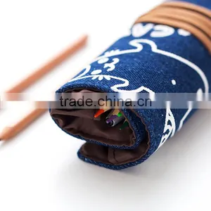 Large Capacity Canvas Multifunction Roll Pencil Case Pencil Bag Pouch for School for Student thumbnail-5