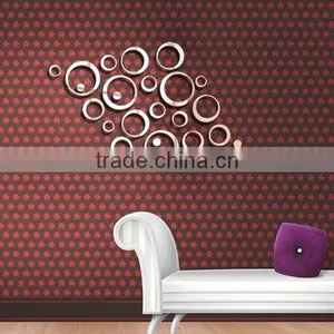 Fashion Decorative Wall Mirror Clock Sticker , Sitting Room 3D Mirror Wall Stickers thumbnail-3