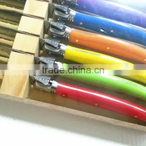 6pcs ABS Handle Laguiole Steak Knives With Beech Wooden Box thumbnail-2