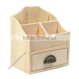 Wooden Make Up Box Organiser Cosmetic Display Case thumbnail-1