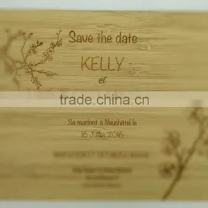 Custom Wooden Wedding Invitation Card Engraved thumbnail-2