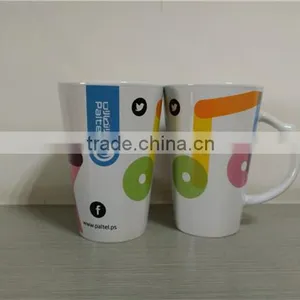 White Colour Customized Logo Ceramic Coffee Mugs thumbnail-3