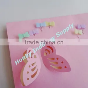 Wholesale 40mm Length Assorted Colors Plastic Bowknot Head Stick Pins for Blocking thumbnail-4