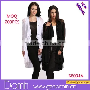 2014 New Fashion Ladies' Long Coat Irregular Hem Design Cardigan Jacket thumbnail-1