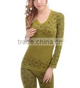 Custom New Winter Long Johns Women's Seemless Thermal Underwear Long Johns Set Care Thermal Underwear BY009 thumbnail-6