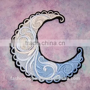 Custom High Quality Embroidered Creative Moon Patch for Clothes Embroidery Patch Made in China Choose Size/color thumbnail-1