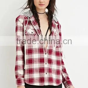 Wholesale Plaid Flannel Shirt Ladies Shirt With Hat Custom Scotland Flannel Shirt thumbnail-2