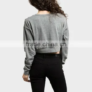 Fashion Hoddies Long Sleeve Crew Neck Ladies Cotton Sweater thumbnail-2
