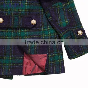 ELPA 2016 Kid's Coats Latest Design Plaid Luxury Wool Coat for Winter thumbnail-4