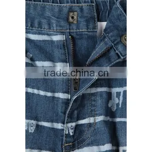 OEM Service Fashion Wholesale Printed Breathable Brand Blue Kid Jean for Summer thumbnail-4